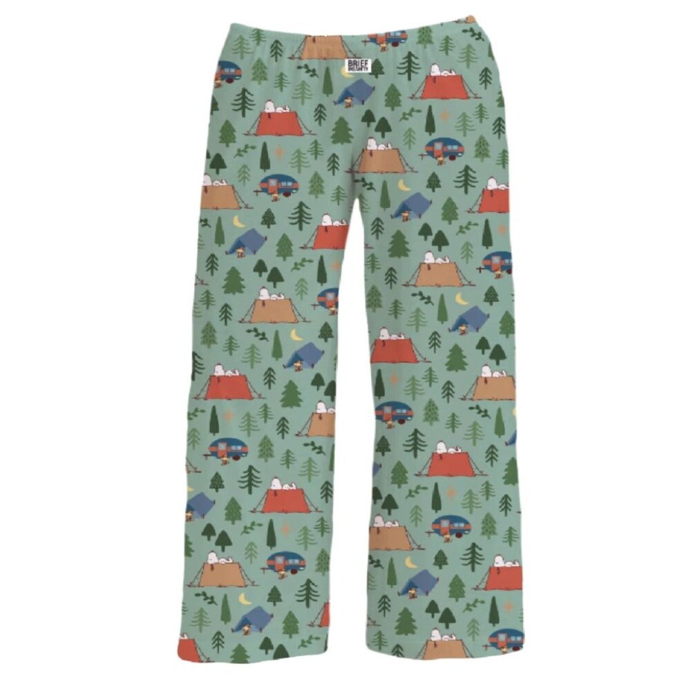 Brief Insanity Snoopy Camping Lounge Pants Pajamas NEW